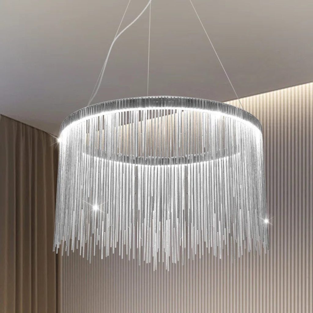 Lustra LED suspendata cu telecomanda ILLUMINA MAGNUS, 38W, lumina Rece/Calda/Neutra, Dimabila, Argintiu
