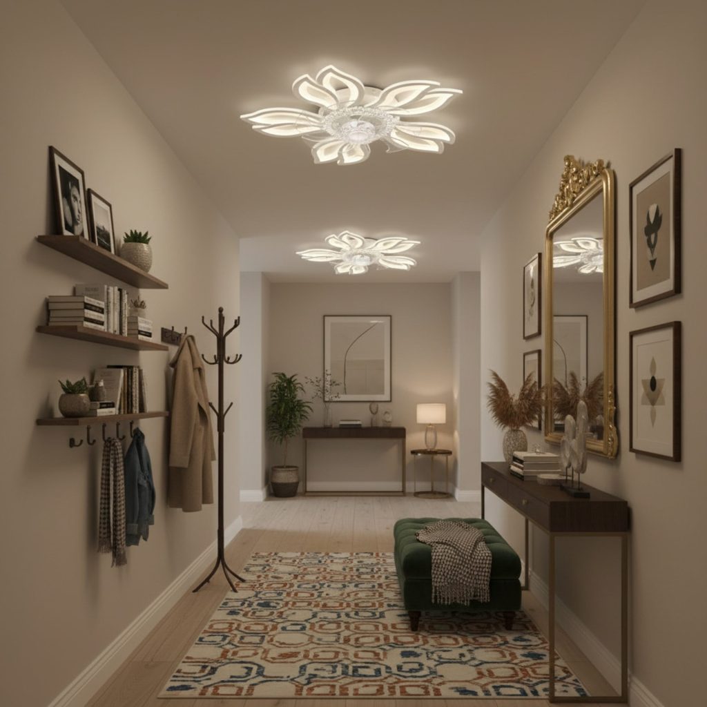 Lustra LED Ventilator ANEMO cu Telecomanda, 30W, D61cm, Lumina Rece/Neutra/Calda, Metal si Plastic, Alb