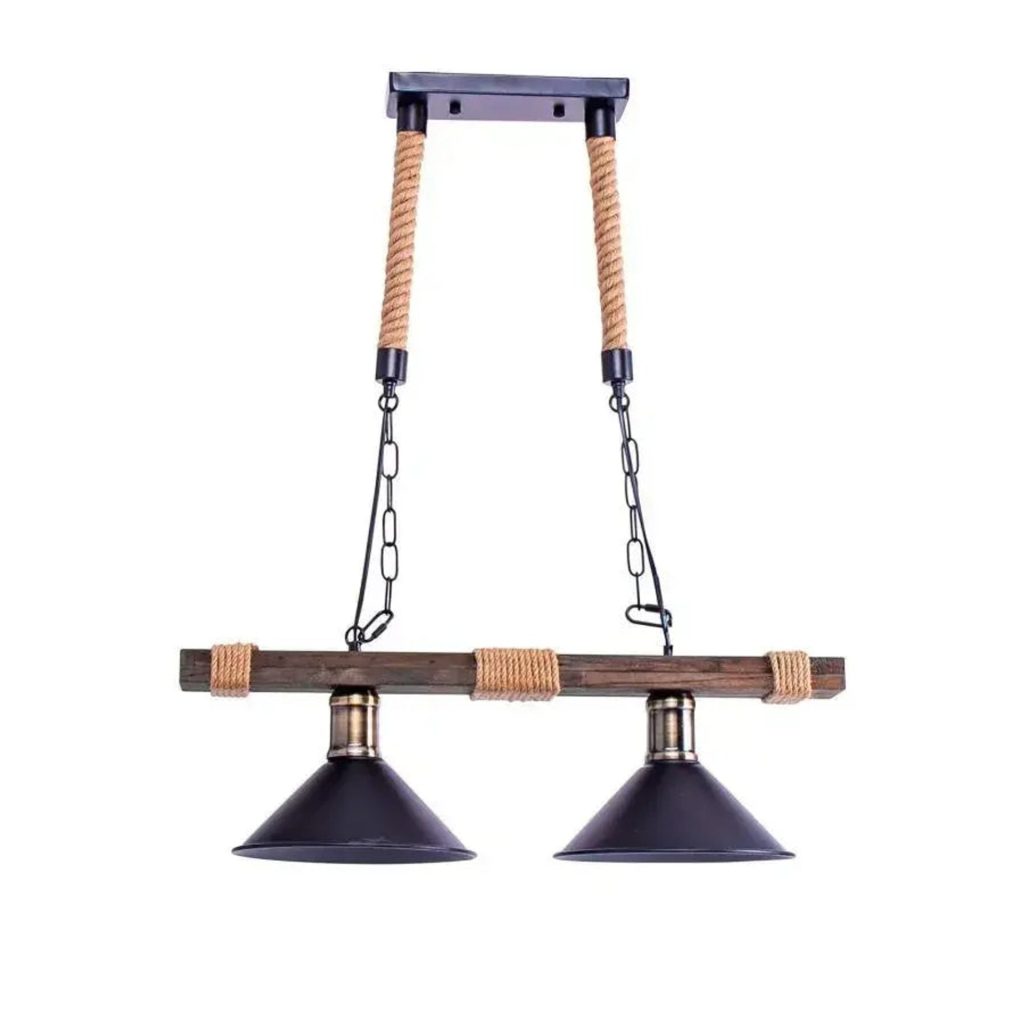 Lustra Traditionala, 2xE27, Maro, Metal si Sfoara