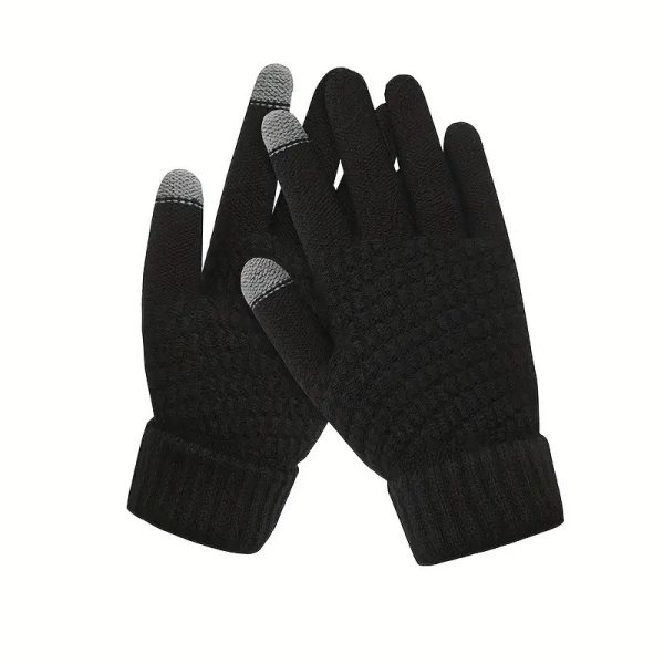 Manusi de Dama, Flippy, Functie Touchscreen (ecran tactil), Material Acril Tricotat, Manseta Elastica, Interior Catifelat, Marime Universala, Negru