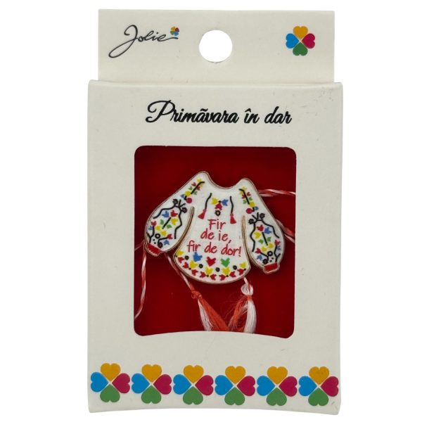 Martisor Brosa Mica in Cutie, Jolie, Design cu Mesaj, Dimensiune 2.5-3 cm, Material Metal, Model Ie Traditionala