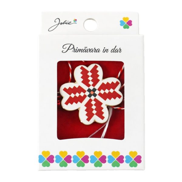 Martisor Brosa Mica in Cutie, Jolie, Dimensiune Brosa 2,5-3 cm, Material Metal, Model Trifoi Traditional, Multicolor