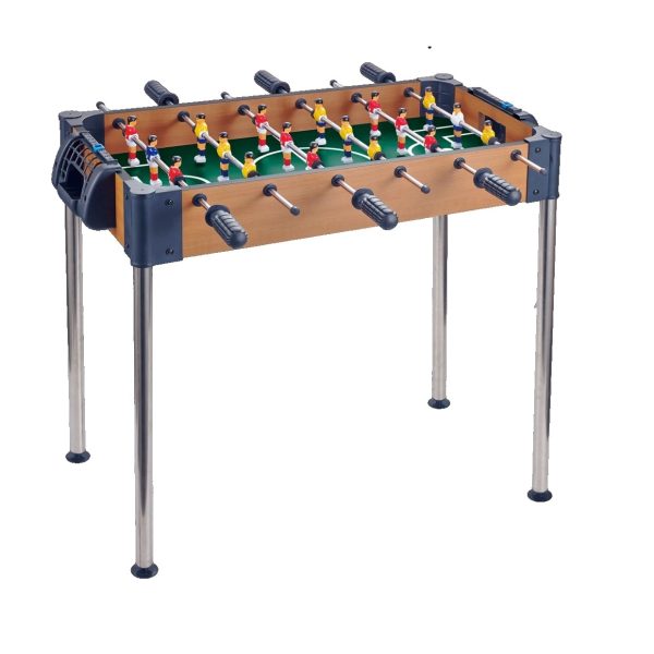 Masa de Fotbal, Flippy, cu Picioare Inalte, 6 Manere, Tablou de Scor, 62 x 8 x 35.5 cm, din Lemn/Otel si ABS, Maro