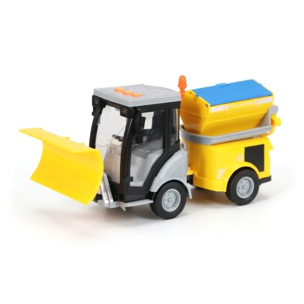 Masina de Maturat Stradala City Service 1:16 cu Lumini si Sunete, Jucarie Interactiva Realista de Curatenie Urbana pentru Copii, Vehicul Galben cu Efecte Luminoase, Sunete Autentice si Cos de Gunoi, Masinuta de Santier Oras Plina de Aventura
