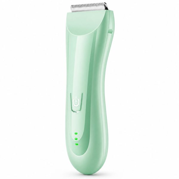 Masina De Tuns Bebelusi si Copii, Flippy, Lame Cermice si Inox, Fara Fir, Functie Anti Taiere, Silentios, 50 W, Rezistent la Apa, 2 Accesorii, Incarcator USB, Verde deschis