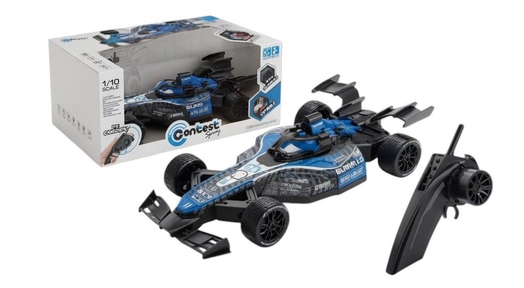 Masina Formula 1 Cu Telecomanda, Masina RC Sport Cu Design F1 Si Control Wireless, Masina De Curse Rapida Cu Telecomanda Si Directie Precisa, Jucarie Auto Interactiva Pentru Copii 3+ Ani, Albastru