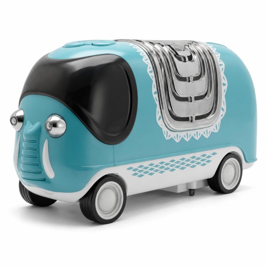 Masina Jucarie Transport Elefant Cu Lumini Si Miscare, Animal Transport Car Cu Elefant Interactiv In Interior, Vehicul Cu Design Elefant Si Functie De Miscare Automata, Jucarie Creativa Pentru Copii 3+ Ani, Albastru