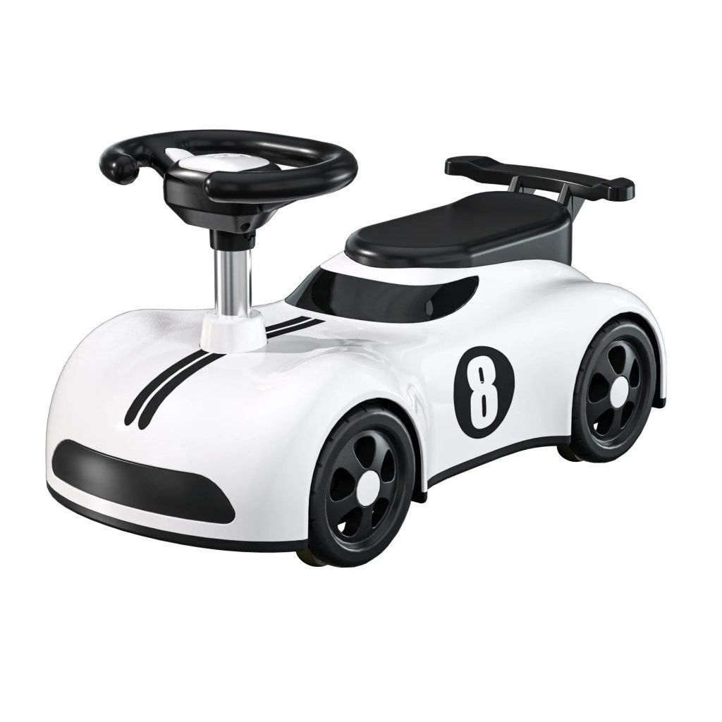 Masina pentru Copii, Flippy, 1-3 ani, Impingere, Bluetooth, Muzica, din ABS, 4 Roti, Inaltime Sezut 22 cm, Alb