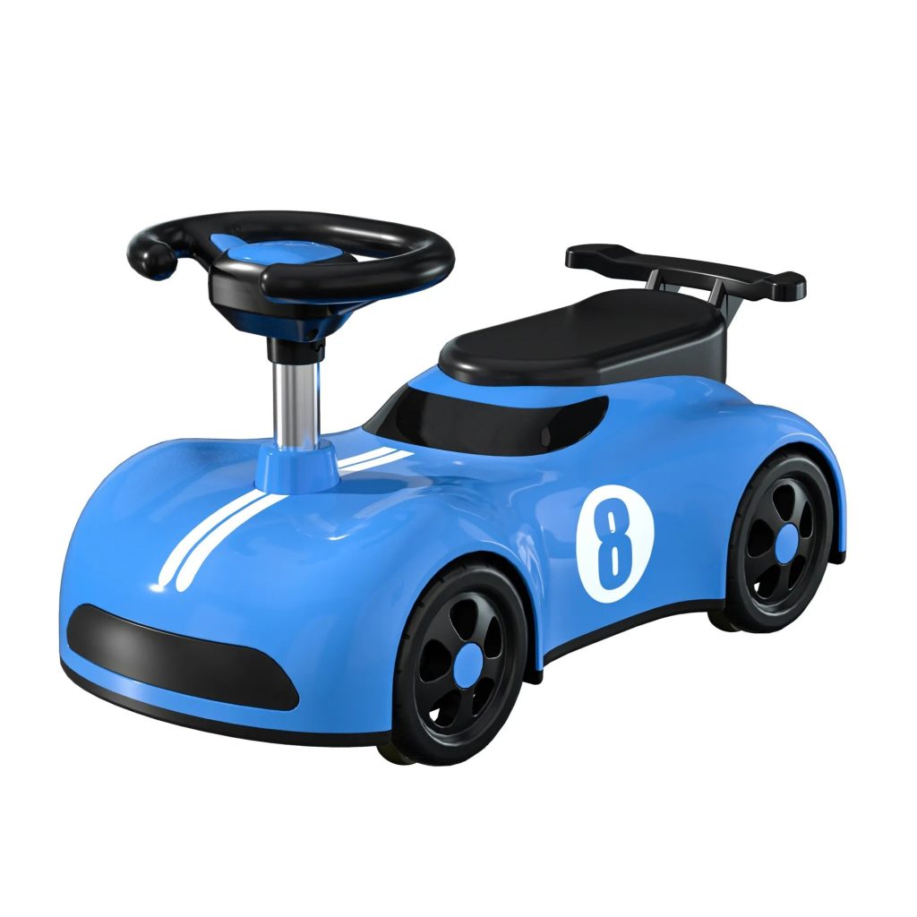 Masina pentru Copii, Flippy, 1-3 ani, Impingere, Bluetooth, Muzica, din ABS, 4 Roti, Inaltime Sezut 22 cm, Albastru
