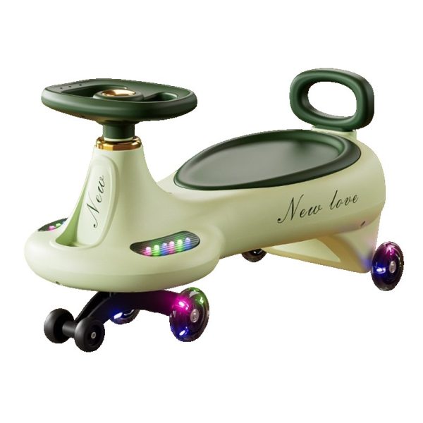 Masinuta pentru Copii, Flippy, 1-8 Ani, Anti-rasturnare, Roti Silentioase, Impingere, Bluetooth, 66x32x37 cm, Verde