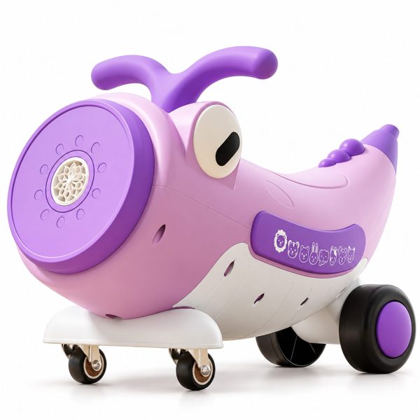 Masinuta Ride-On Pentru Copii, Flippy, Cu Bule De Sapun, Roti 360°, Muzica si Lumini, Ghidon, 2-4 Ani, 65x65x57 cm, Mov