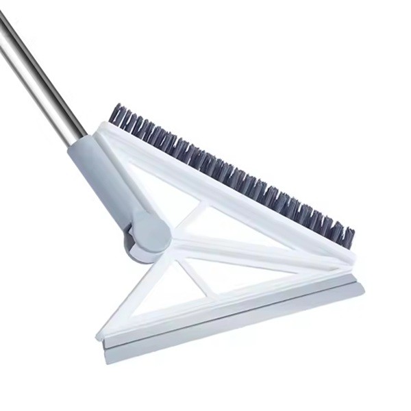 Matura Telescopica, Flippy, cu Doua Capete - Perie/Racleta 23 cm, Lungime 110 cm, din Plastic/Otel/Silicon, Gri