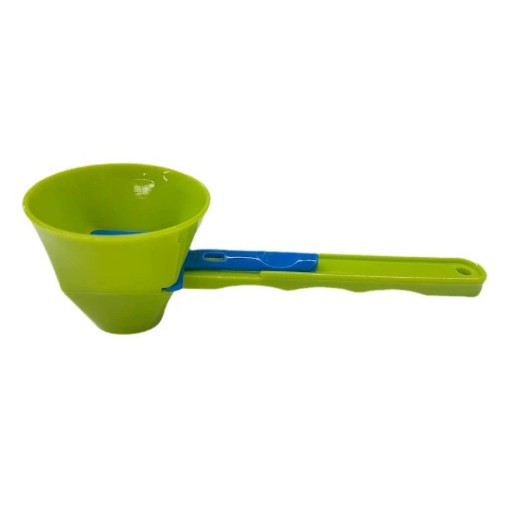 Lingura pentru Proteine, Flippy, Lingura cu Palnie Culisanta, Lingura Dozator pentru Lapte Praf si Suplimente, 12.5 cm, Verde