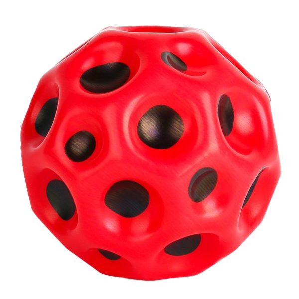 Minge Saltareata Hiperelastica, Flippy, Space Moon Ball foarte Elastica, Antistress pentru Copii, Diametru 66 mm, Rosu