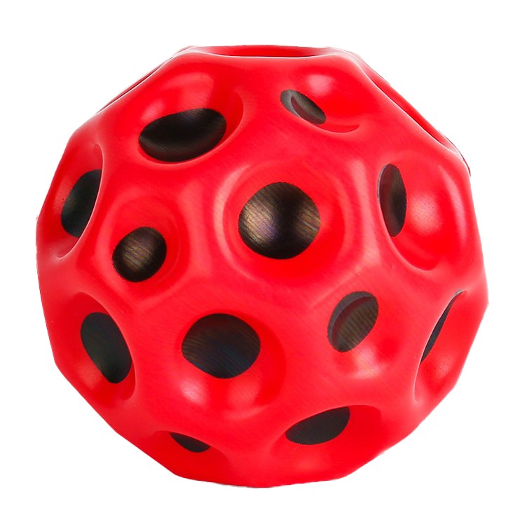 Minge Saltareata Hiperelastica, Flippy, Space Moon Ball foarte Elastica, Antistress pentru Copii, Diametru 66 mm, Rosu