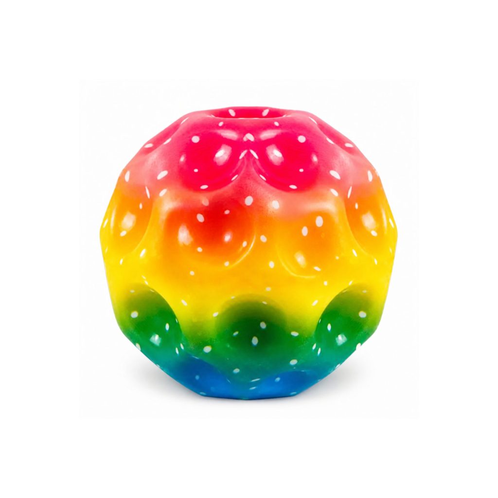 Minge Saltareata Hiperelastica, Flippy, Space Moon Ball foarte Elastica, Antistress pentru Copii, Diametru 66 mm, Multicolor Galben