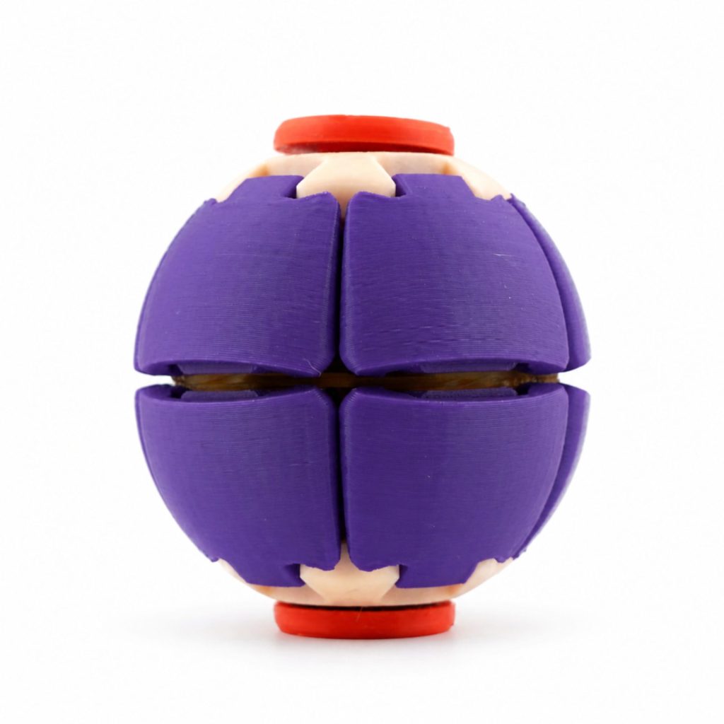 Minge Senzorială Antistres Rotativă 3D, Flippy, Tip Fidget Spinner, cu Sistem de Apăsare și Rotire, Design Interactiv, Mov