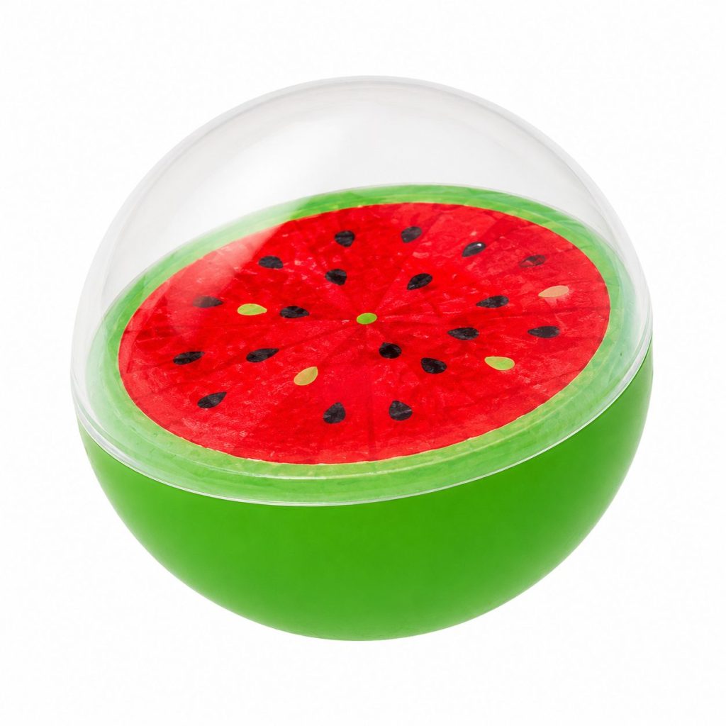 Minge de Plaja Gonflabila, Flippy, Model Fructe, Material PVC si Structura Gonflabila, Confort pe Apa, Stabilitate si Distractie pentru Vara, Ideal pentru Piscina, Plaja, Vacante si Activitati Acvatice, Dimensiuni 40 cm, Multicolor