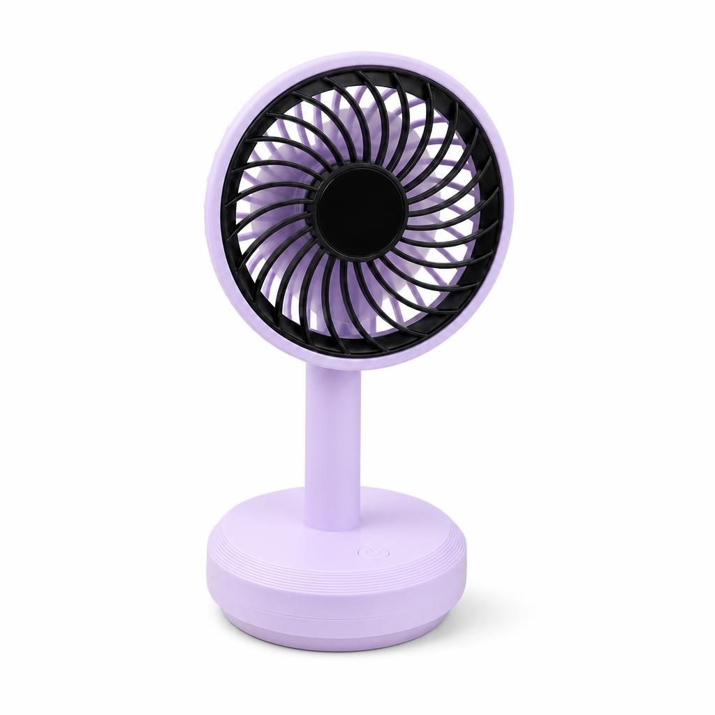 Mini Ventilator Portabil, Flippy, Model Compact si Portabil, Alimentare Reincarcabila Type-C, Flux de Aer Racoritor, Utilizare Usoara si Confort in Zilele Calduroase, Ideal pentru Birou, Camera, Masina, Calatorii si Vara, Dimensiuni 17 cm, Mov
