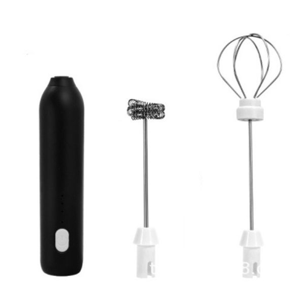 Mixer Spuma Lapte, Flippy, Electric cu Incarcare USB, Bauturi Calde/Reci, Maner Izolat Termic, Otel Inoxidabil, pentru Latte, Ciocolata Calda, Cappuccino, Frappe, Usor de Folosit, 2 Accesorii, Negru