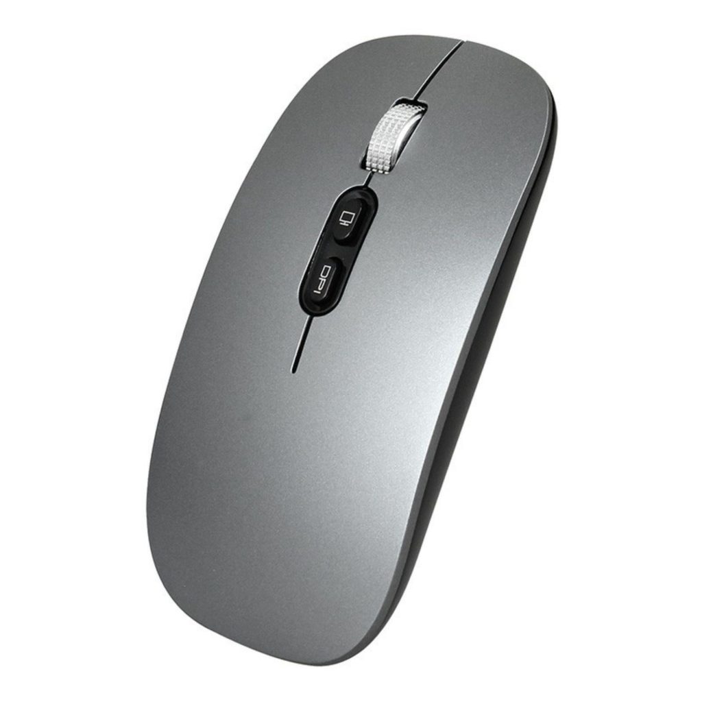 Mouse Wireless Reincarcabil, Flippy, Compatibil Windows/macOS, Bluetooth 5.1 + 2.4GHz, Silentios, DPI 800/1200/1600, Gri Inchis