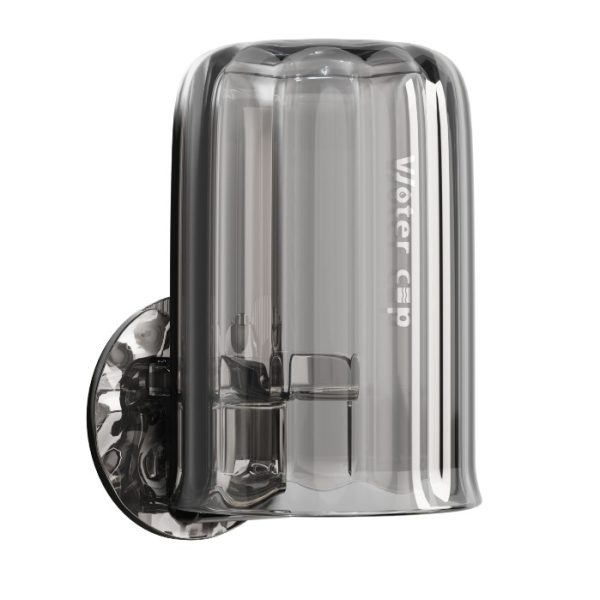 Suport Multifunctional 2 in 1, Pahar si Suport pentru Periuta de Dinti, Flippy, Plastic, Dimensiune: 10.4 x 7.3 x 7.3 cm, Gri