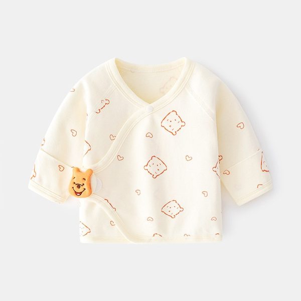 Bluza de Pijama  pentru Nou-nascuti, Flippy, din Bumbac, pentru Sezonul de Primavara - Toamna, pentru Bebelusi, Print Ursulet, Marimea 52 cm, Bej