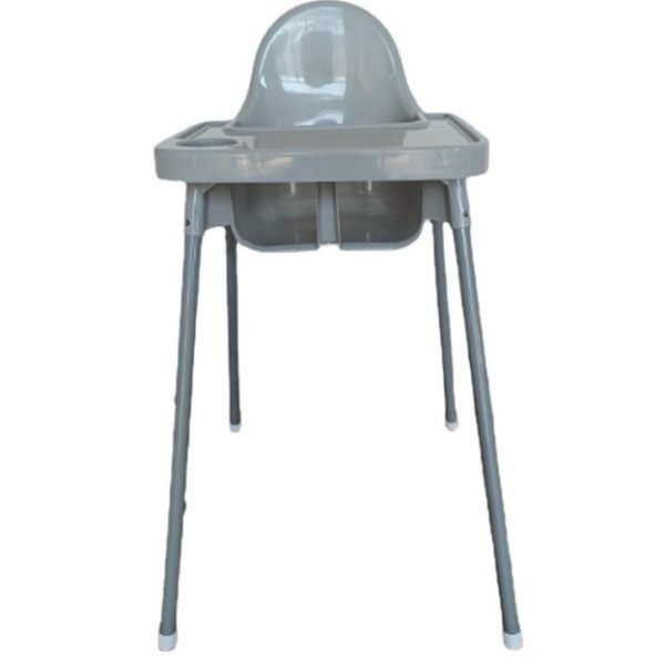 Scaun de Masa, Flippy, pentru Bebelusi si Copii 6-36 Luni, din Plastic/Metal, Centura in 2 Puncte, Tava Detasabila, 63 x 57 x 85 cm, Gri