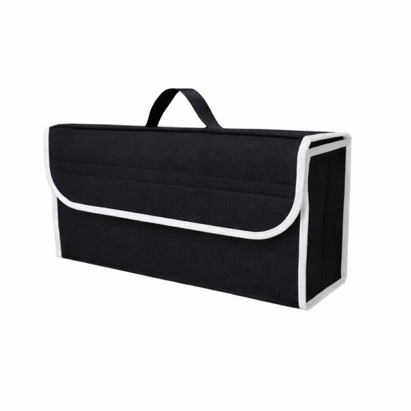 Organizator Portbagaj Auto Pliabil, Flippy, Cutie Depozitare Multifunctionala, Material Textil Non Woven, 50 x 17 x 24 cm, Negru