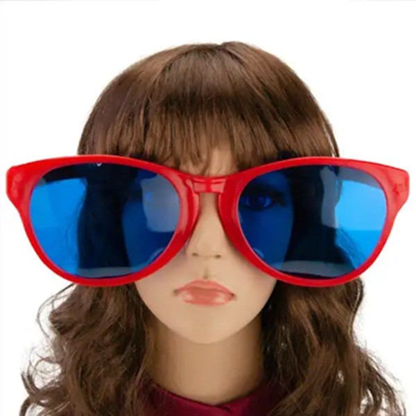 Ochelari Deghizare, Flippy, Marime Exagerata, din Plastic, 26 x 9 cm, Rosu