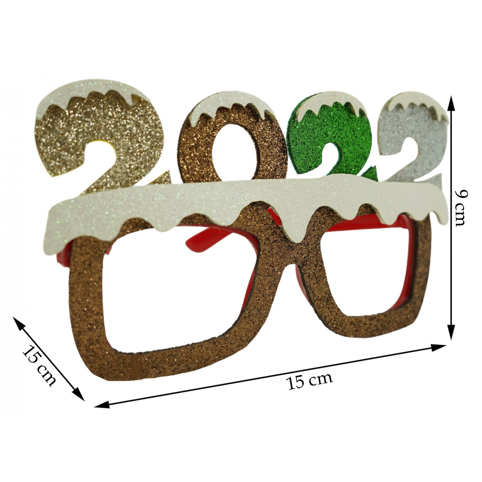 Ochelari petrecere de Revelion, 2022, Maro, din Plastic si Poliester, Flippy - Image 5