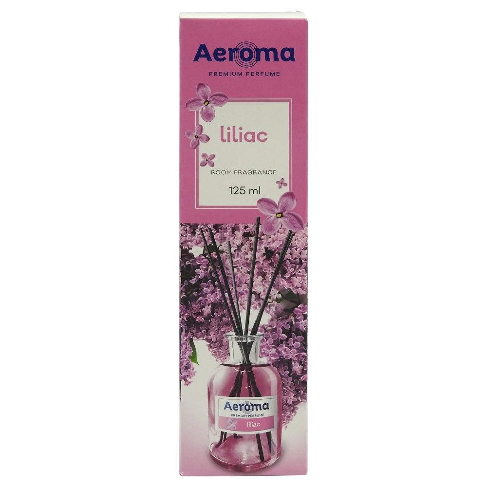 Odorizant Difuzor de Camera, Aeroma, cu Betisoare, 125 ml, Premium Liliac