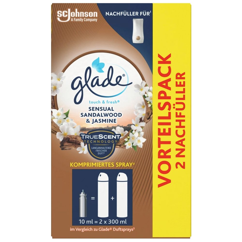 Odorizant, Glade Microspray, Camera Rezerva 2 X 10 ml Sandalwood Jasmine