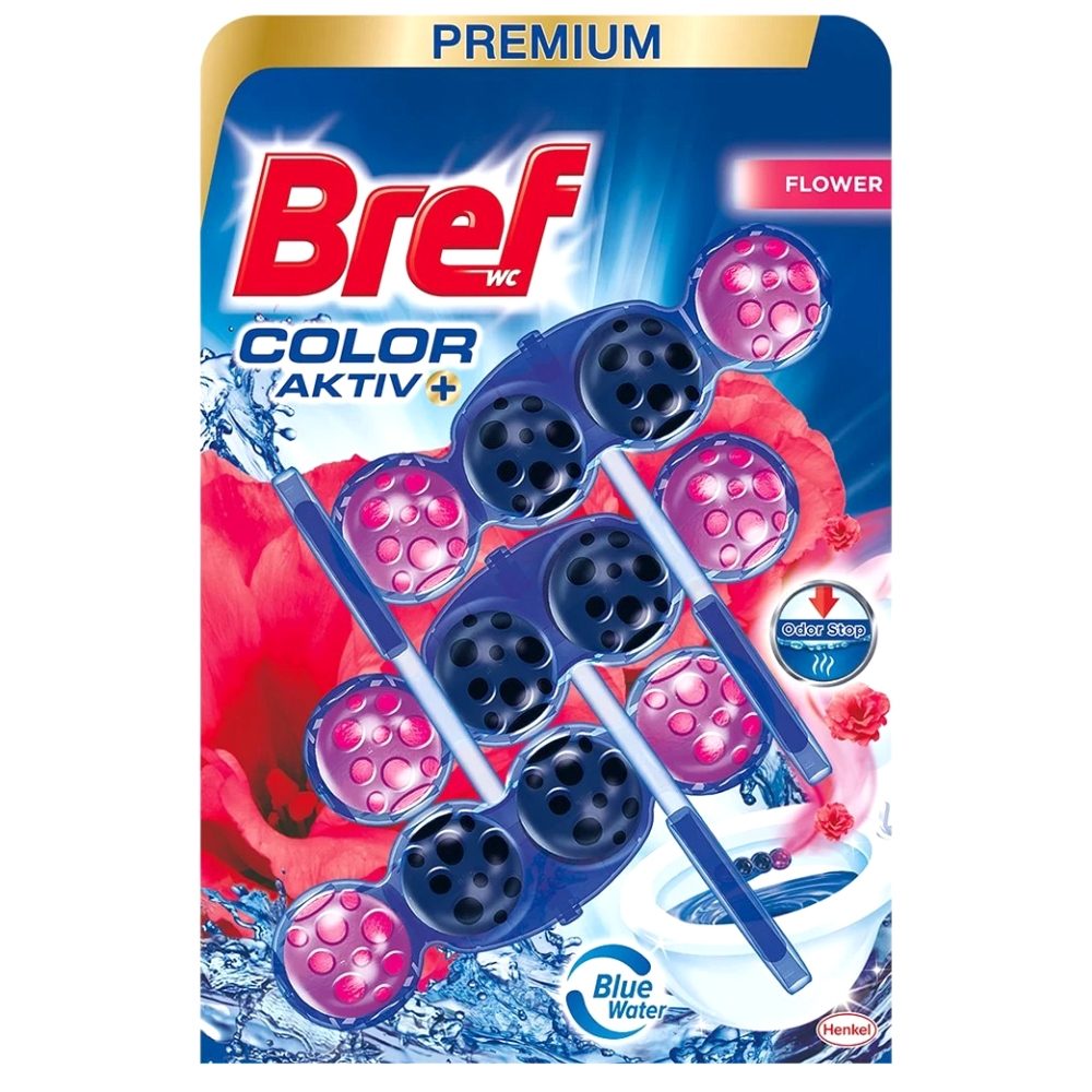 Odorizant WC, Bref, Bile Color Aktiv, 3 X 50 g, Flower Premium