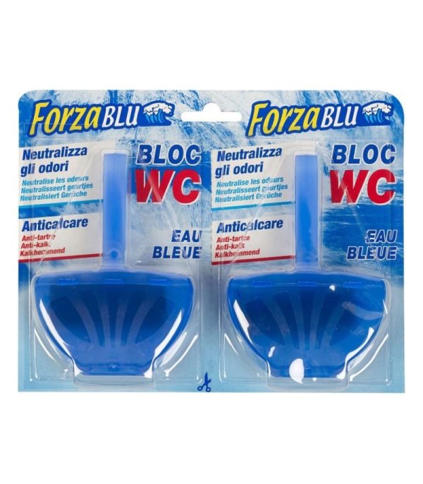 Odorizant pentru WC, Relevi, 2 X 40 g, Forza Blu Eau Bleue cu Neutralizare Mirosuri si Protectie Anticalcar