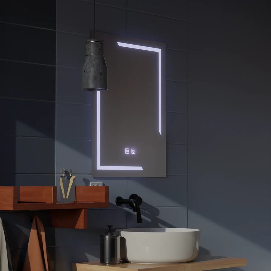Oglinda LED Rectangulara, 50x70cm, ECLISSA Touch, Sistem Dezaburire, Dimabila