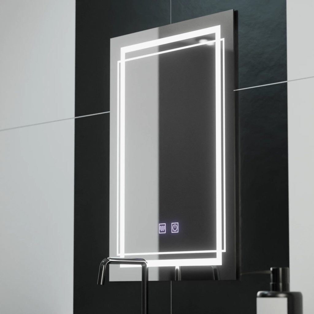 Oglinda LED Rectangulara, 50x70cm, KOVEN Touch, Sistem Dezaburire,Dimabila