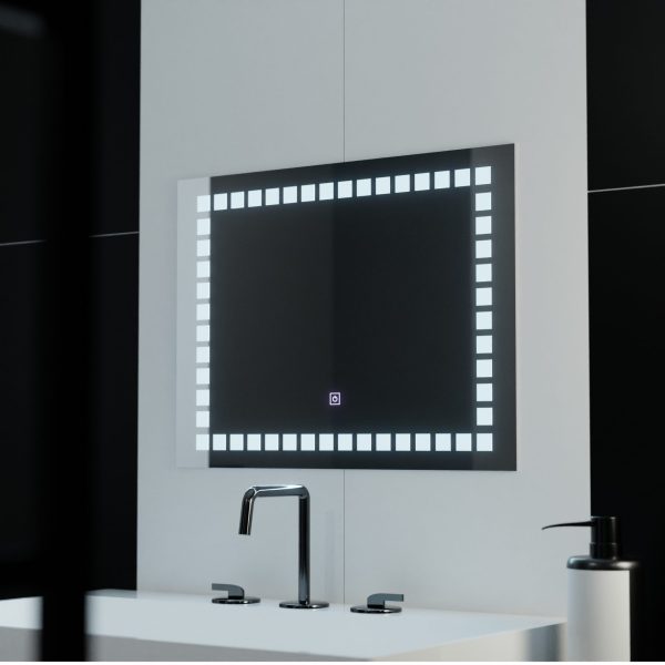 Oglinda LED Rectangulara, 80x60cm, Grid Light Basic Touch