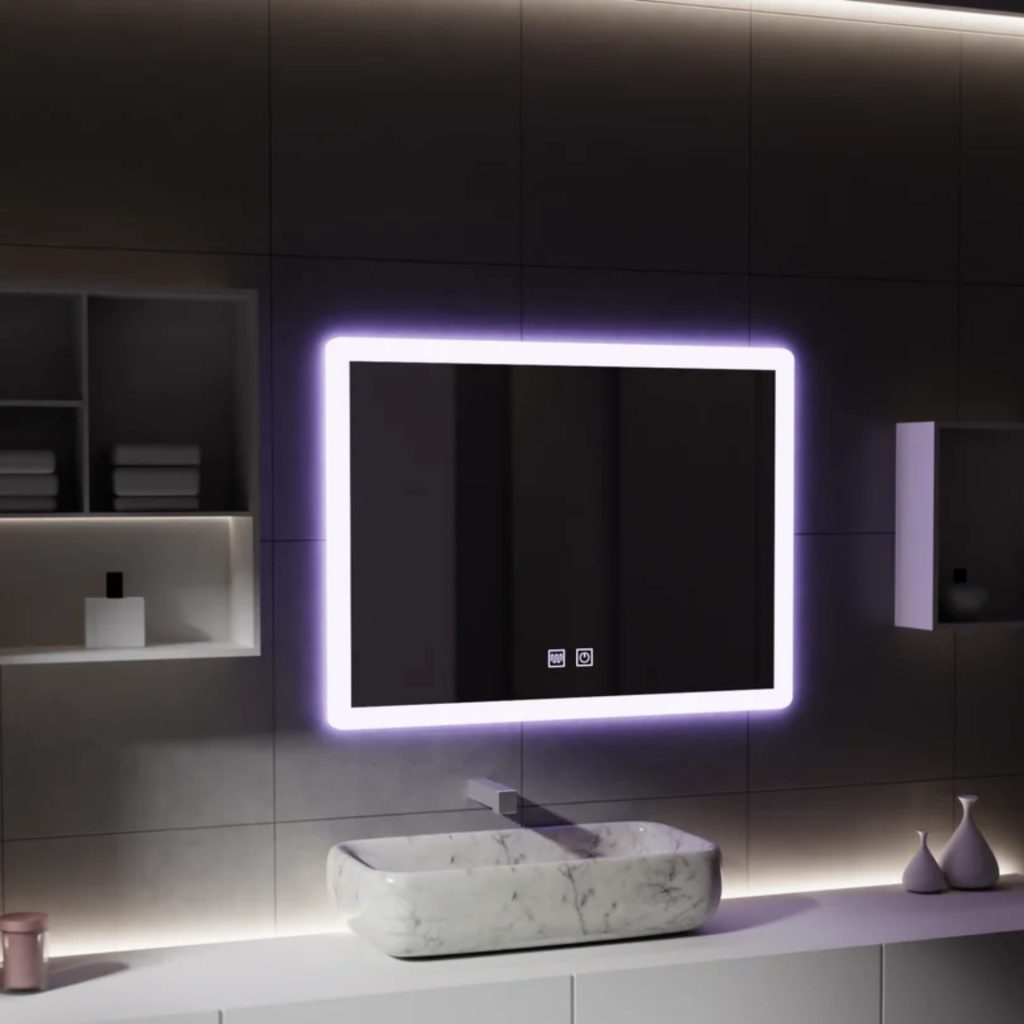 Oglinda LED Rentagulara, 80x60cm, Touch VENERA , Sistem Dezaburire,Dimabila