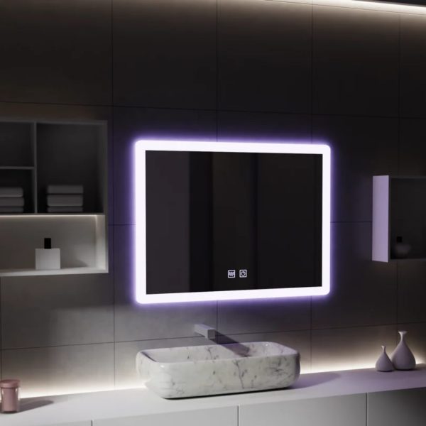 Oglinda LED Rentagulara, 80x60cm, Touch VENERA , Sistem Dezaburire,Dimabila