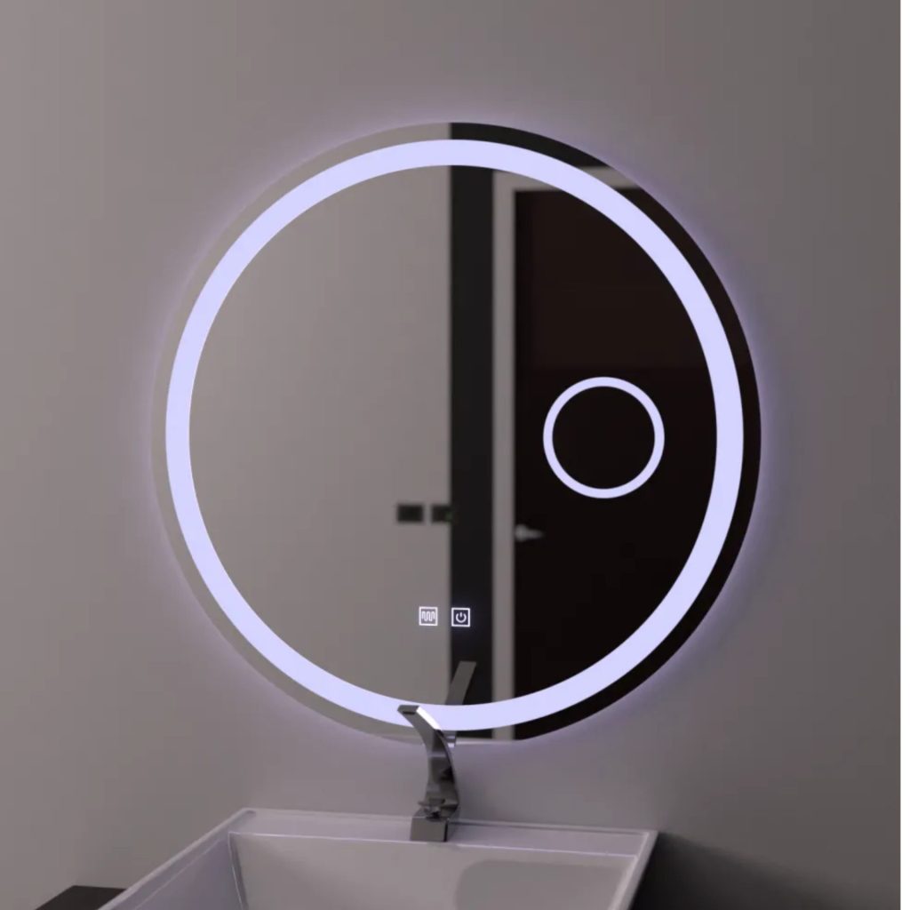 Oglinda LED Rotunda 60cm, Touch Luxor, Sistem Dezaburire, Dimabila