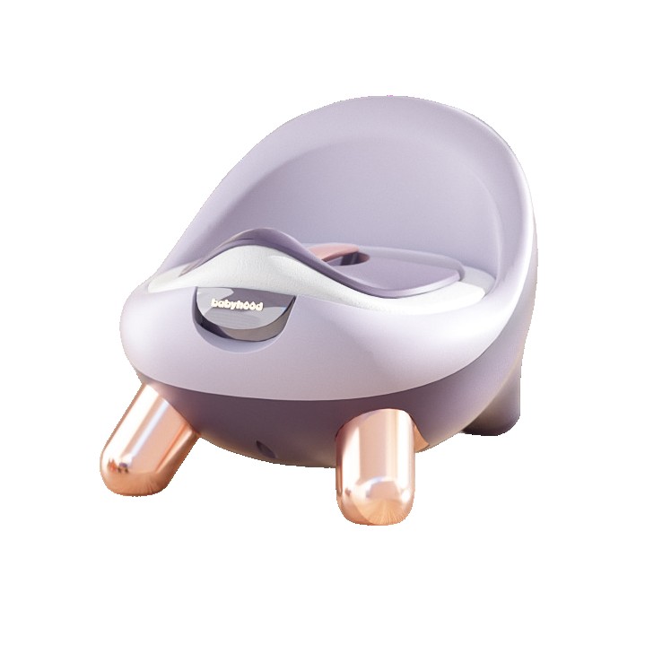 Olita pentru Copii, Flippy, +1an, Portabila, cu Capac, Model Prietenos, Non-Toxic, Compartiment Detasabil, cu 4 Picioare, Usor de Curatat, Mov Gold