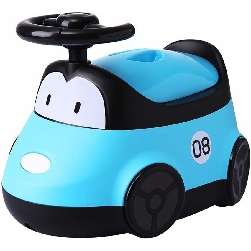 Olita pentru Copii, Flippy, +1an, Portabila, Design Masinuta cu Capac, Model Prietenos, Non-Toxic, Compartiment Detasabil, Usor de Curatat, Albastru
