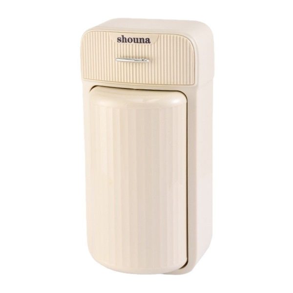 Organizator Rotativ Baie, Flippy, 4 Compartimente si 1 Sertar, Rotire 360 Grade, din PP+PET, 27.5 x 16 x 11 cm, Crem