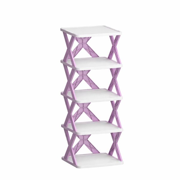 Organizator de Pantofi, Flippy, 5 Straturi, din ABS, Suport Modular, 65.5 x 24 x 26 cm, Mov