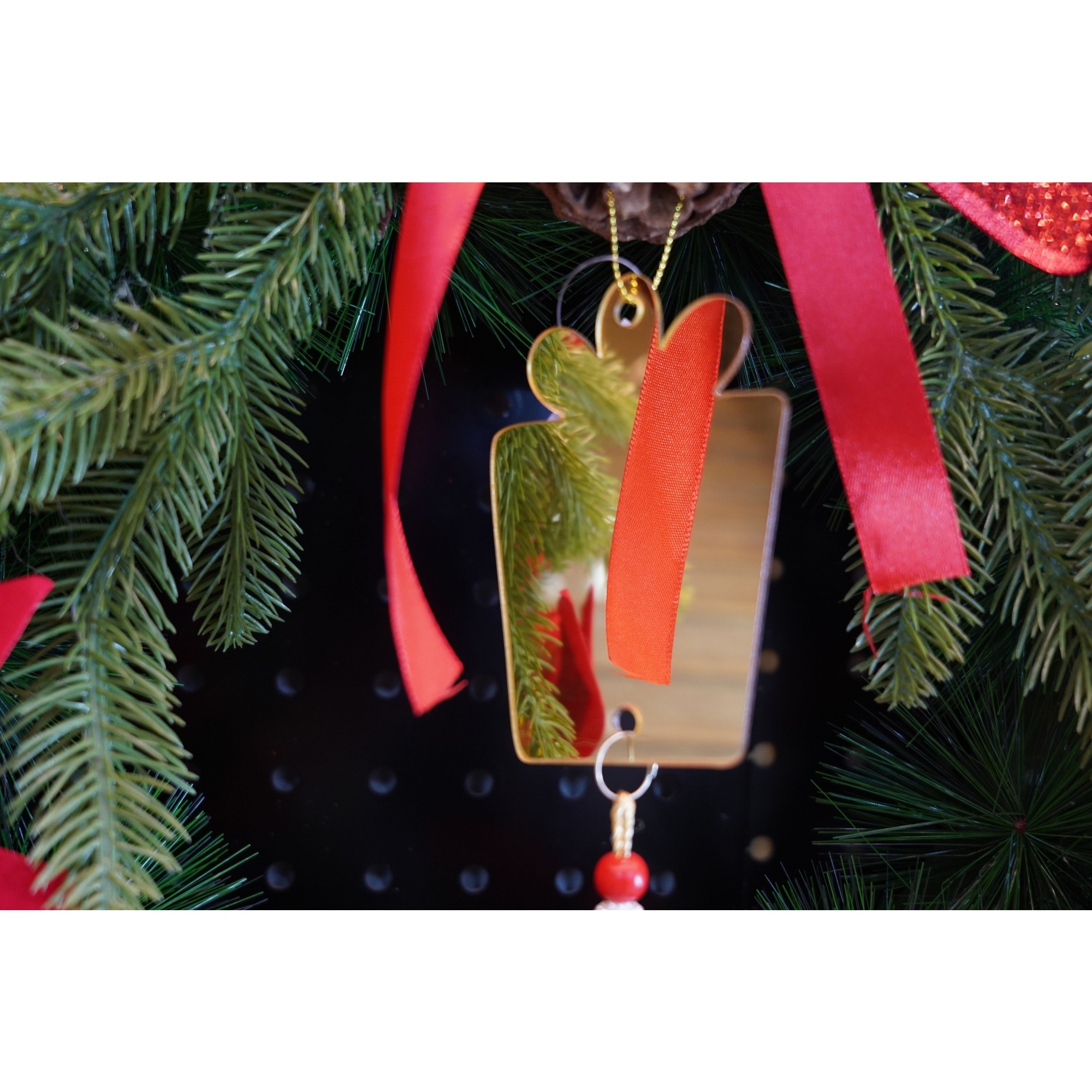 Ornament brad, Flippy, Cadou, Auriu, Lucios, 8*25CM, Acril, Interior/ Exterior - Image 4