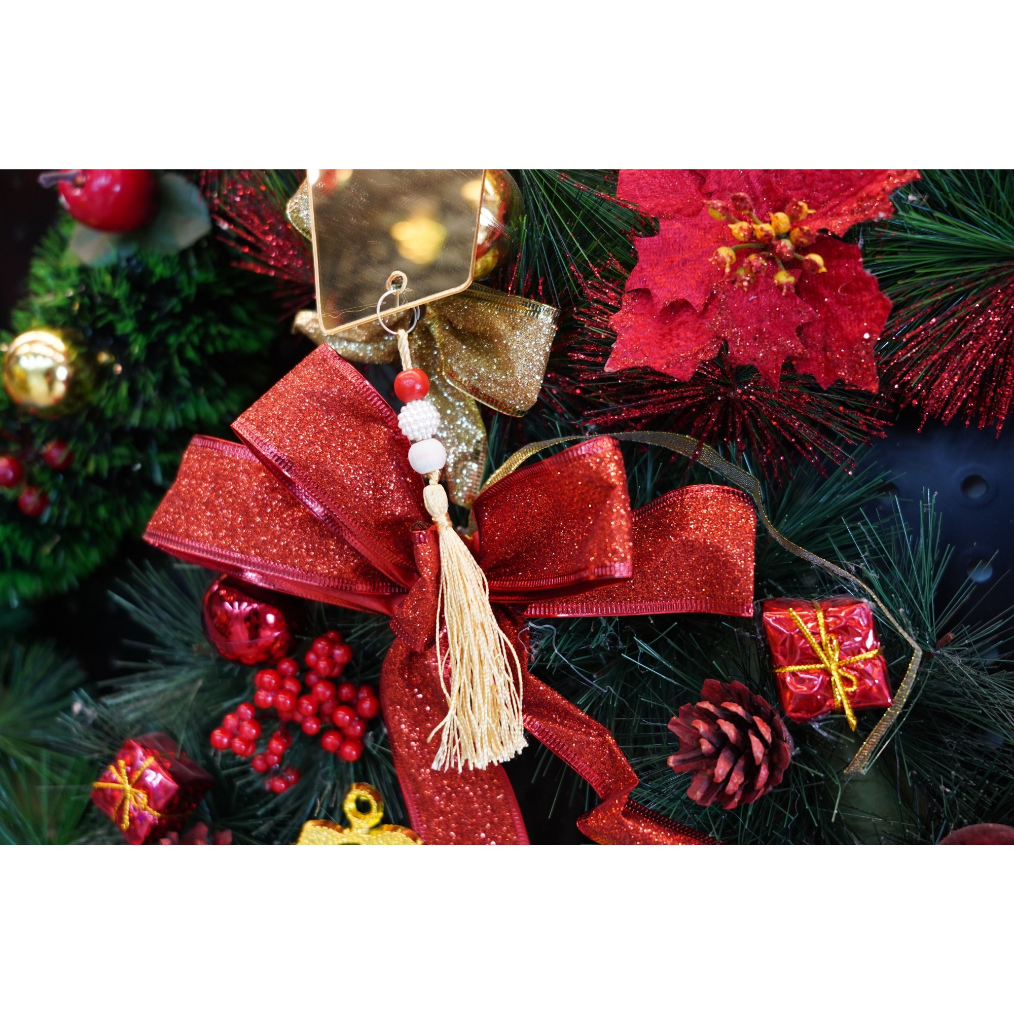 Ornament brad, Flippy, Cadou, Auriu, Lucios, 8*25CM, Acril, Interior/ Exterior - Image 5