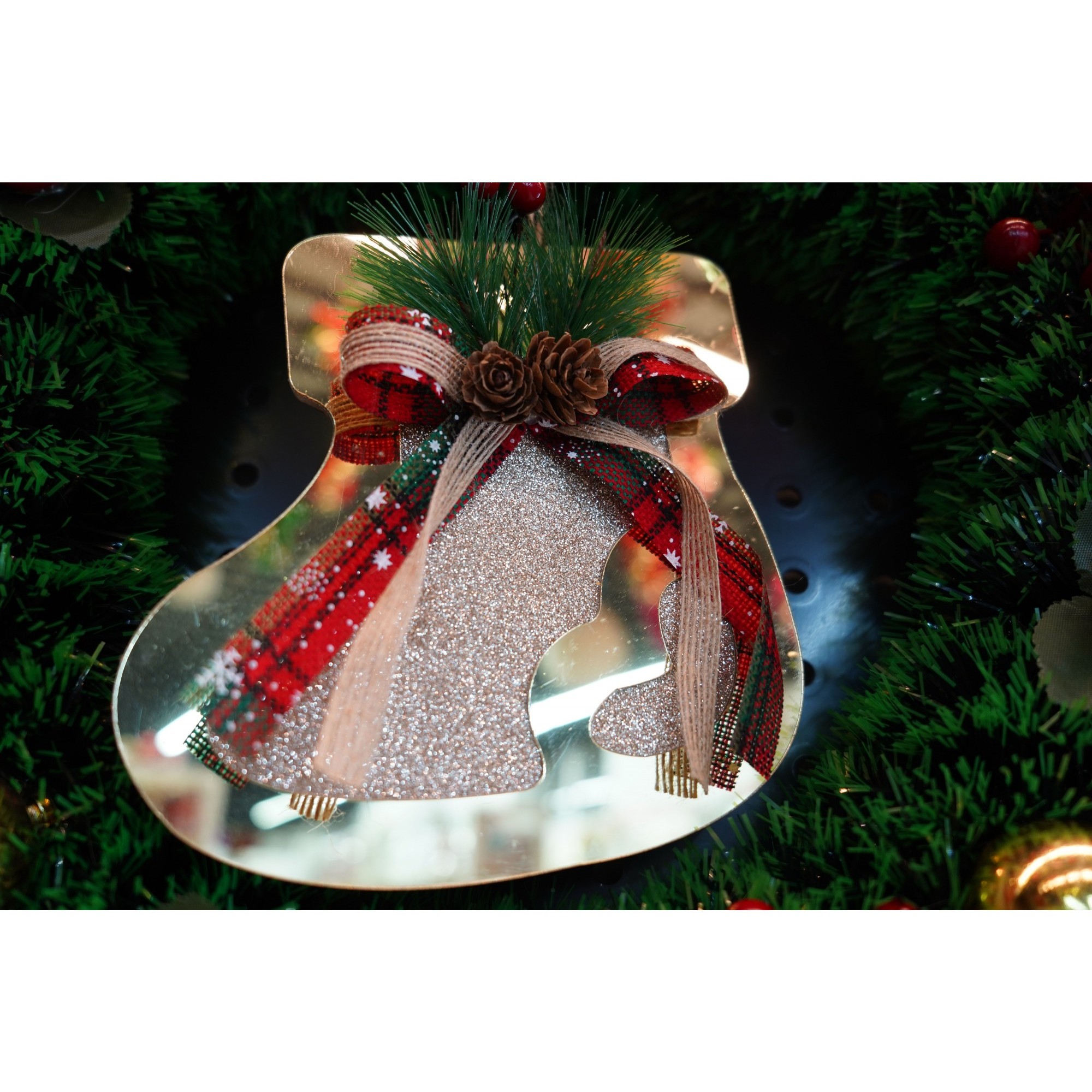 Ornament brad, Flippy, Ciorap, Auriu, Lucios, 17*17CM, Acril, Interior/ Exterior - Image 4