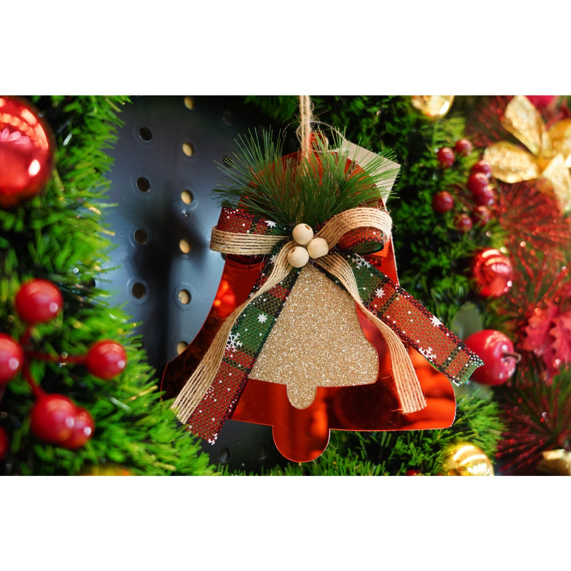 Ornament brad, Flippy, Clopotel, Rosu, Lucios, 14*16CM, Acril, Interior/ Exterior - Image 2