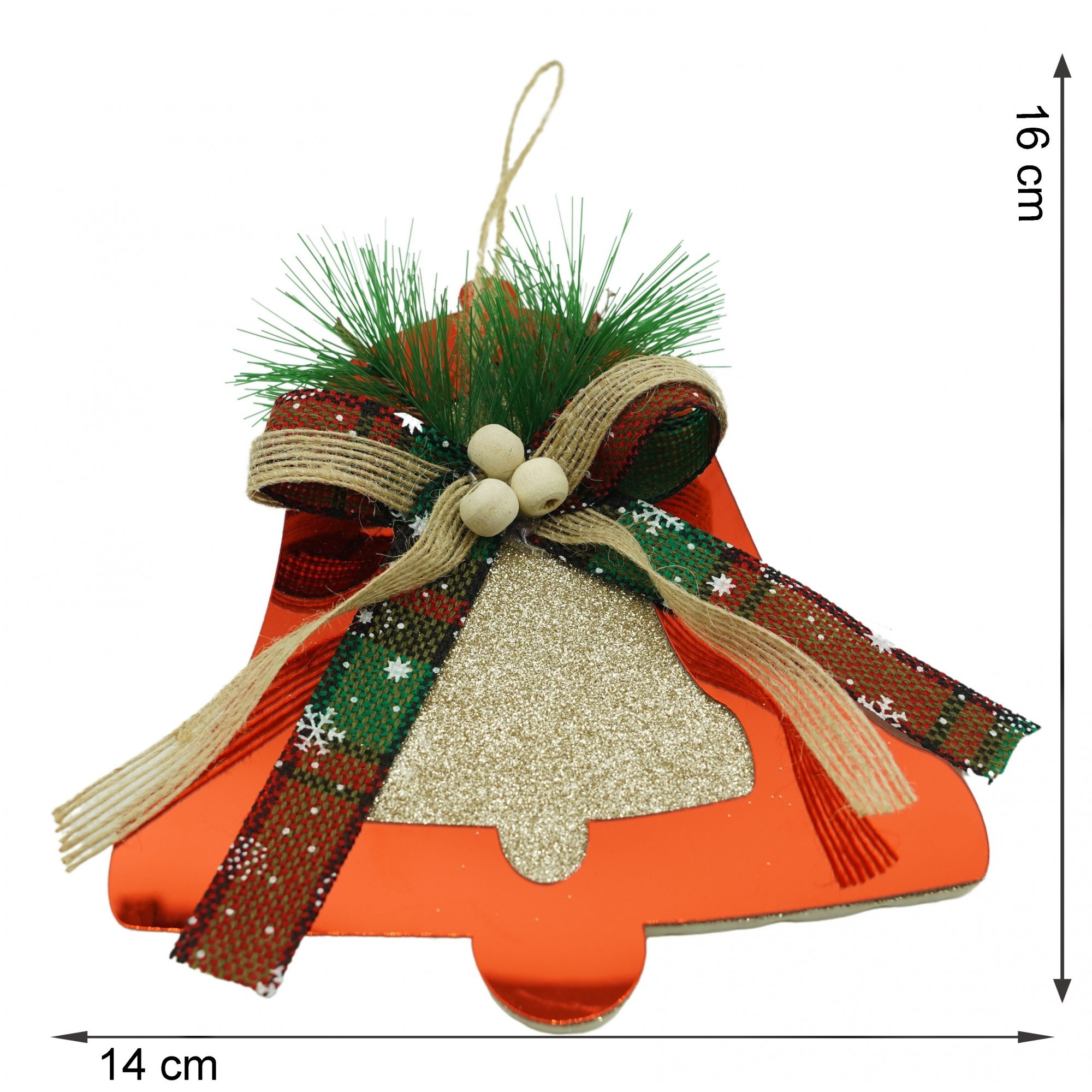 Ornament brad, Flippy, Clopotel, Rosu, Lucios, 14*16CM, Acril, Interior/ Exterior - Image 6
